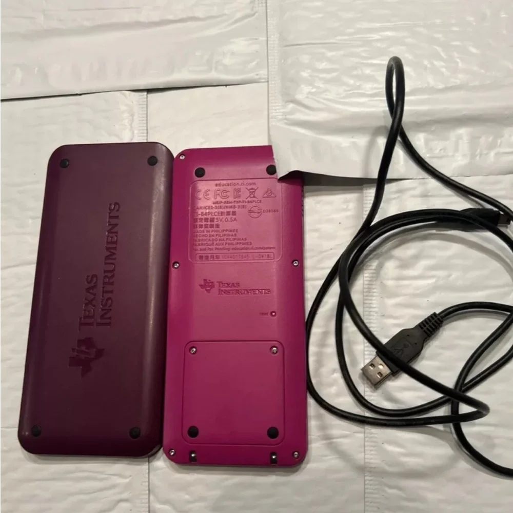 Texas Instruments TI-84 Plus CE Purple Plum Graphing Calculator W Case Cable Tes